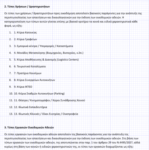 ΠΟΛ-  αρχείο DOC και PDF για πλατφόρμα πληροφόρησης - απαιτήσεις για άδειες